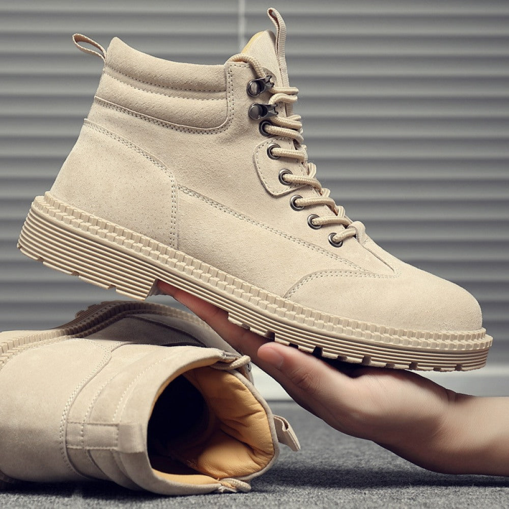 New Men's  Leather Tooling  High-Top Trend Desert Martin Boots