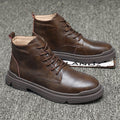 Men's Breathable Leather Middle Cut Tooling Short Martin Boots