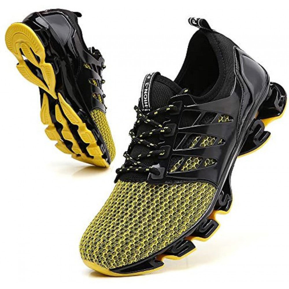 Stylish Yellow Breathable Mesh Sneakers