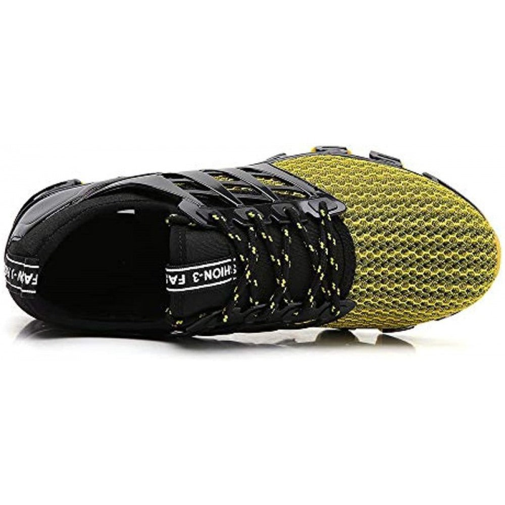 Stylish Yellow Breathable Mesh Sneakers