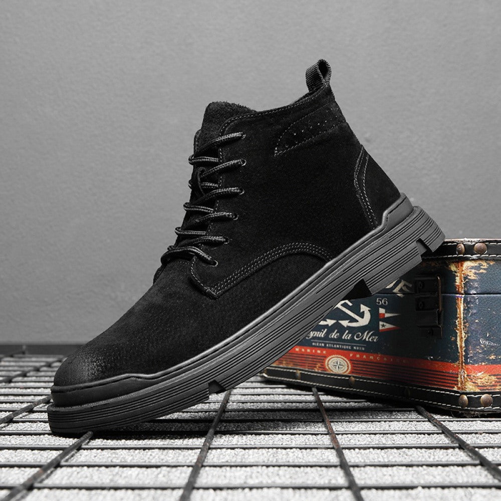 Men's High-Top Autumn Fashion Leather Warm Martin Boots