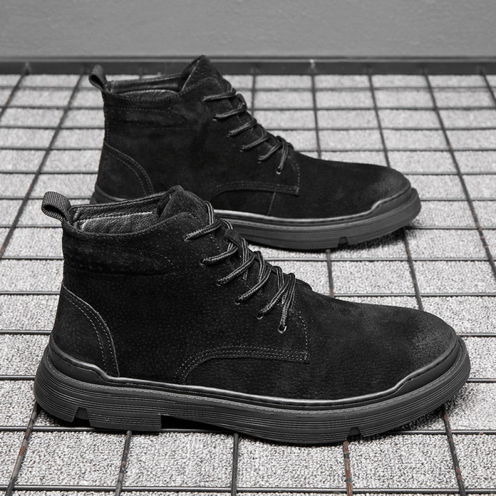 Men's High-Top Autumn Fashion Leather Warm Martin Boots