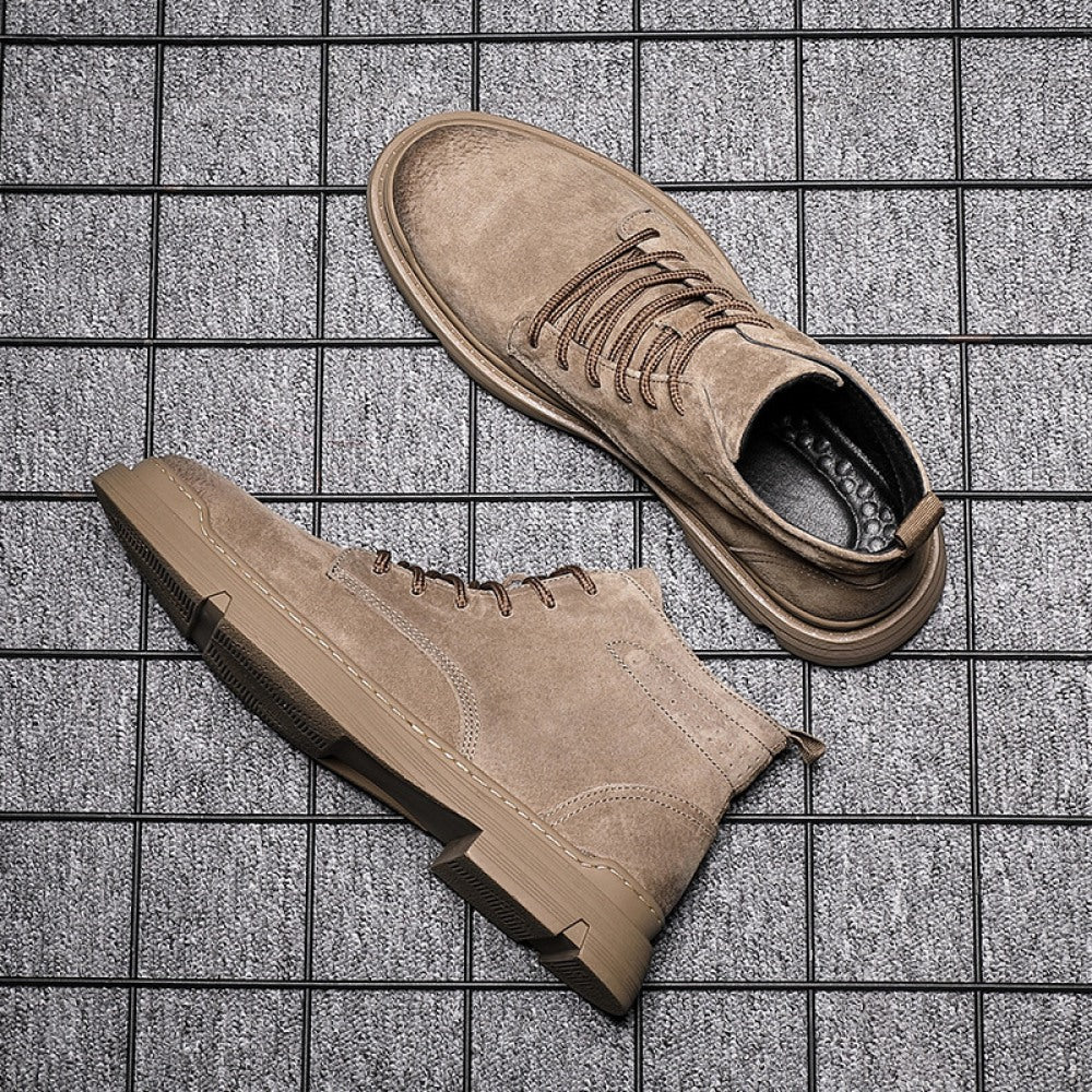 Men's High-Top Autumn Fashion Leather Warm Martin Boots