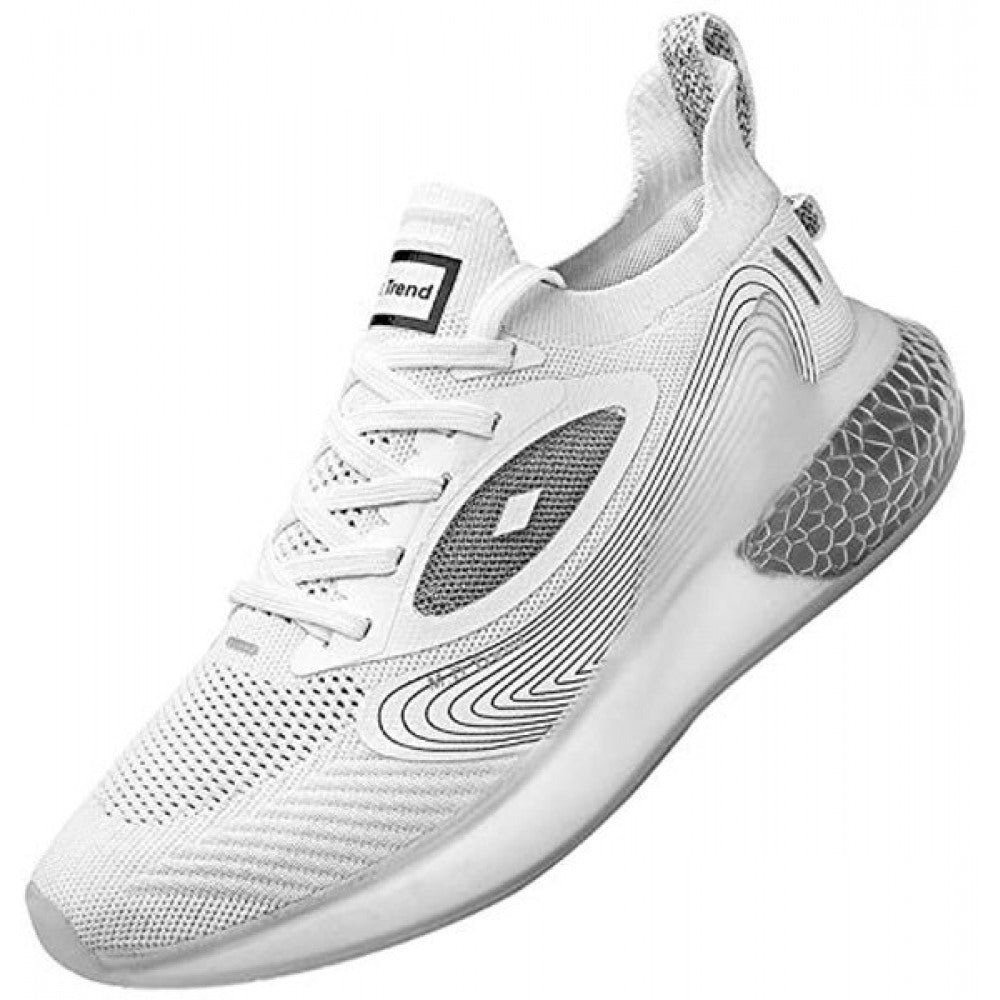 Men's White Breathable Running Shoes