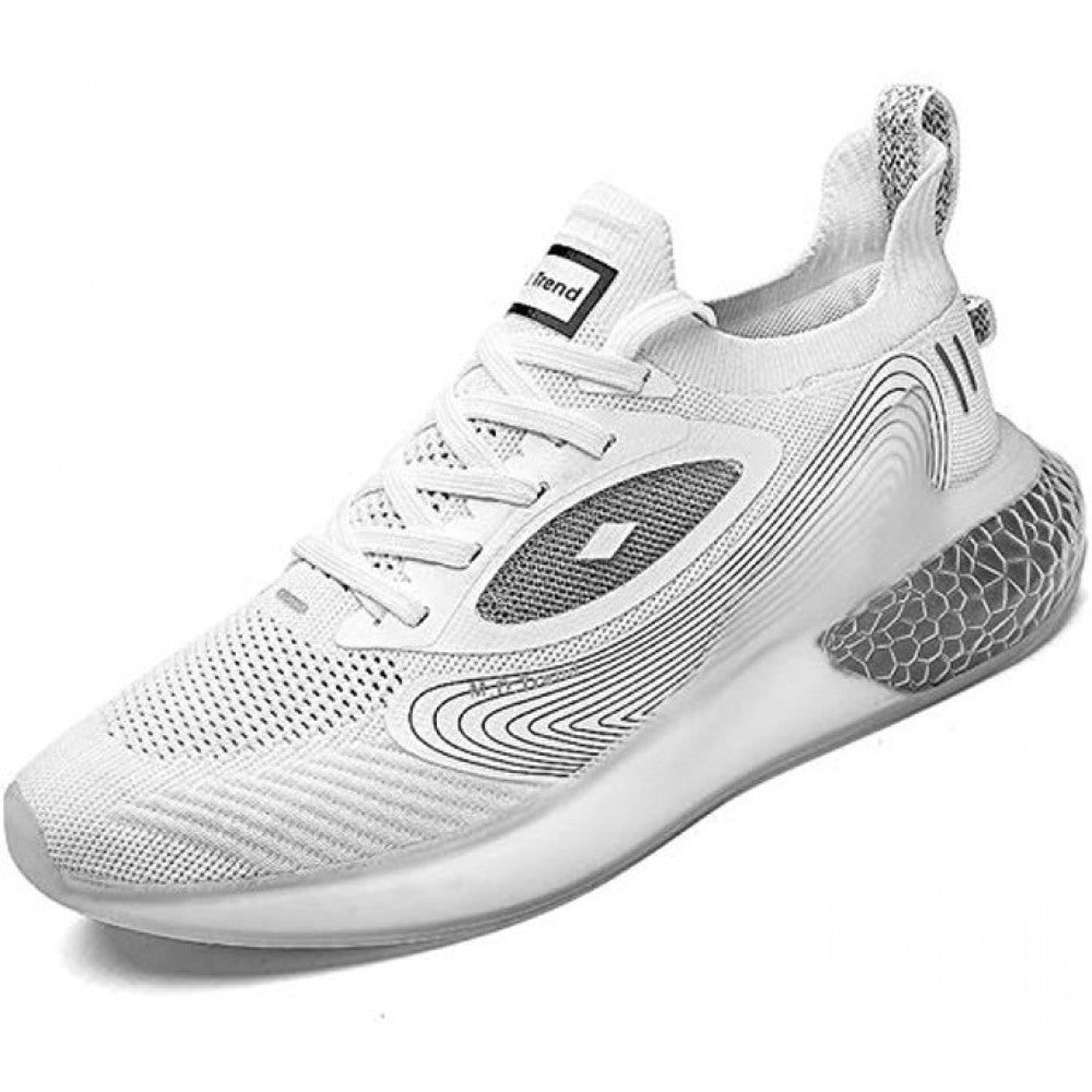 Men's White Breathable Running Shoes