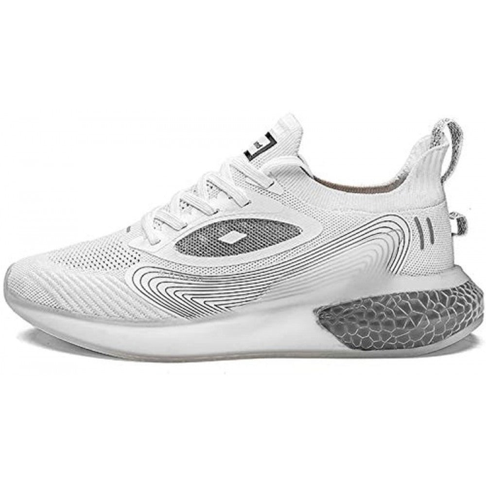 Men's White Breathable Running Shoes